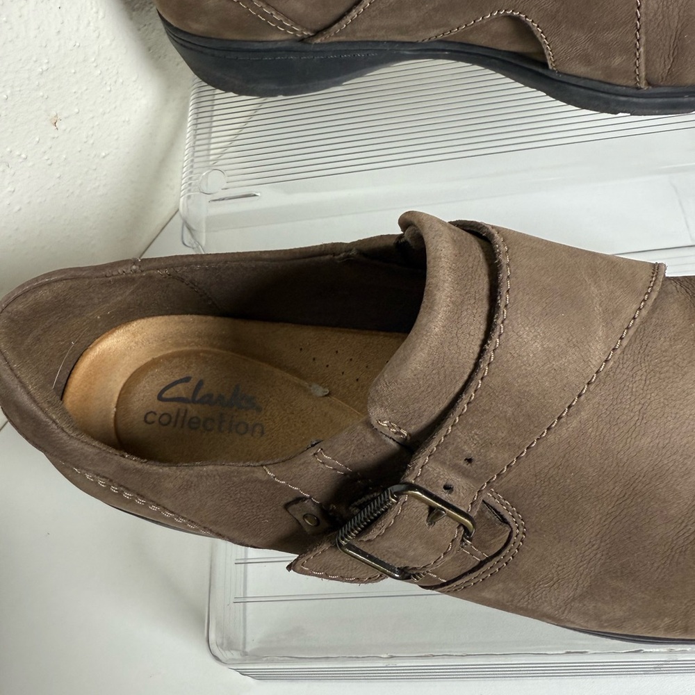 Clarks women Brown Leather Loafers - Picture 3 of 10